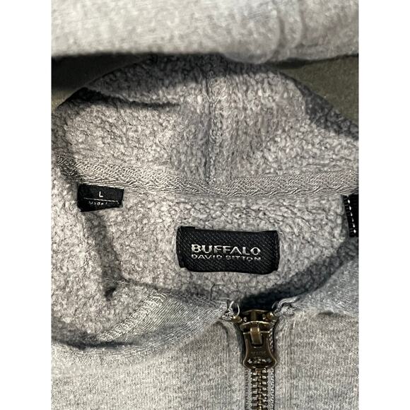 Buffalo David Bittonl Gray Full Zip Hoodie Mens L - Picture 3 of 3